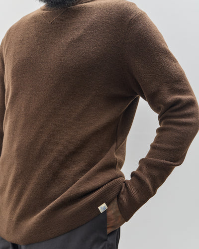 Merz b. Schwanen Ribbed Crewneck Pullover, Coffee