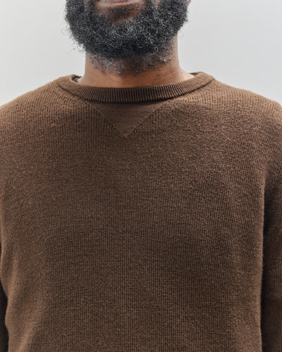 Merz b. Schwanen Ribbed Crewneck Pullover, Coffee