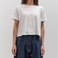 Merz b. Schwanen Soft Pima Cotton Cropped Women's T-Shirt, White