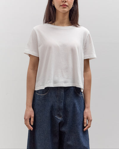 Merz b. Schwanen Soft Pima Cotton Cropped Women's T-Shirt, White