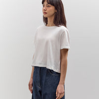 Merz b. Schwanen Soft Pima Cotton Cropped Women's T-Shirt, White