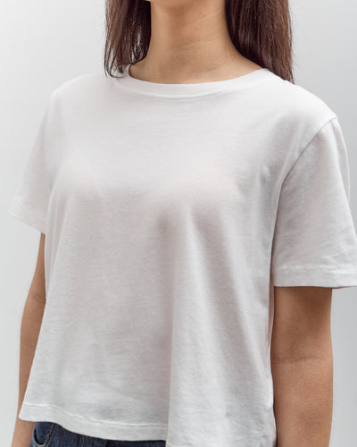 Merz b. Schwanen Soft Pima Cotton Cropped Women's T-Shirt, White