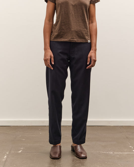 Merz b. Schwanen 1955s Refined Wool Cotton Chino Pant, Dark Navy