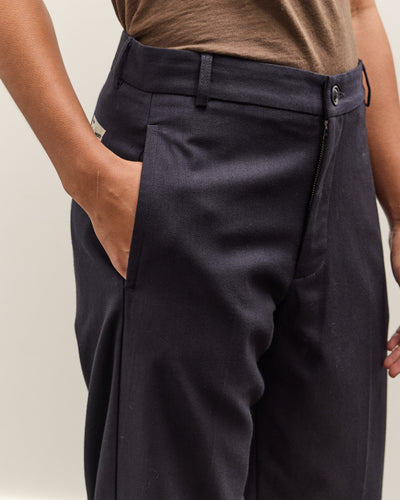 Merz b. Schwanen 1955s Refined Wool Cotton Chino Pant, Dark Navy