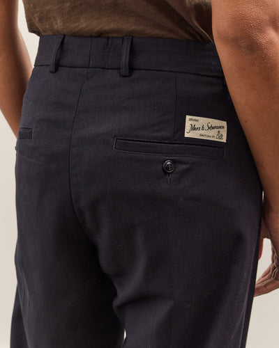 Merz b. Schwanen 1955s Refined Wool Cotton Chino Pant, Dark Navy
