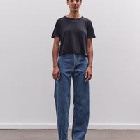 Merz b. Schwanen Soft Pima Cotton Cropped Women's T-Shirt, Deep Black
