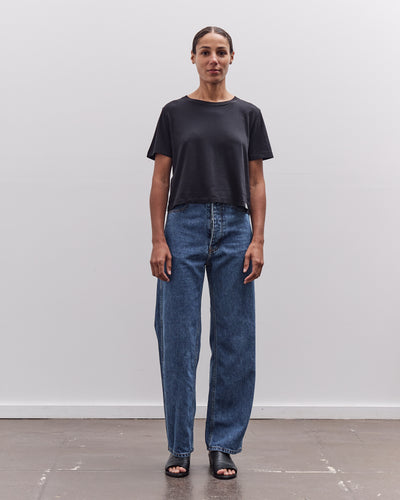 Merz b. Schwanen Soft Pima Cotton Cropped Women's T-Shirt, Deep Black