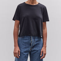 Merz b. Schwanen Soft Pima Cotton Cropped Women's T-Shirt, Deep Black