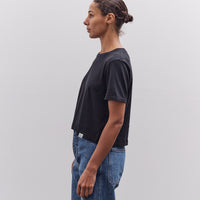 Merz b. Schwanen Soft Pima Cotton Cropped Women's T-Shirt, Deep Black