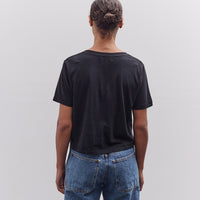 Merz b. Schwanen Soft Pima Cotton Cropped Women's T-Shirt, Deep Black