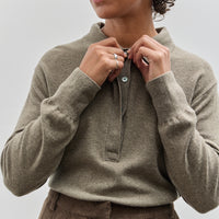 Mijeong Park Cashmere Blend Polo Sweater, Greige