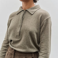 Mijeong Park Cashmere Blend Polo Sweater, Greige