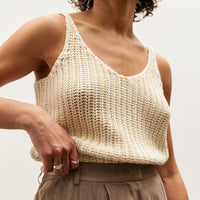 Mijeong Park Cotton Blend Knit Tank, Cream