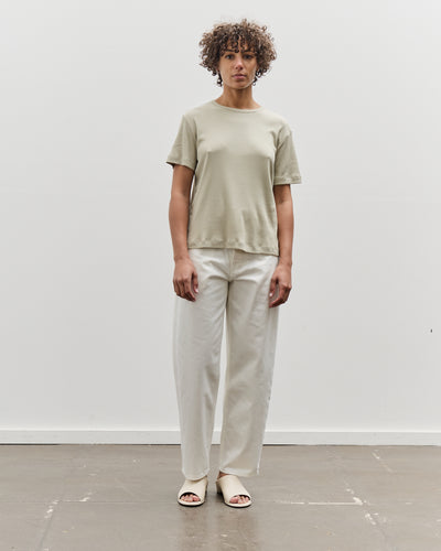 Mijeong Park Cotton Tencel Ribbed T-Shirt, Light Khaki