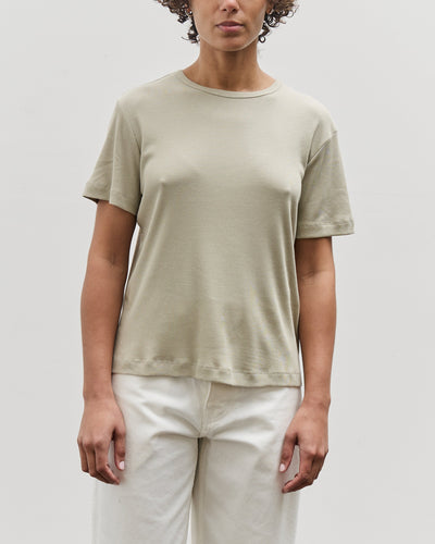 Mijeong Park Cotton Tencel Ribbed T-Shirt, Light Khaki