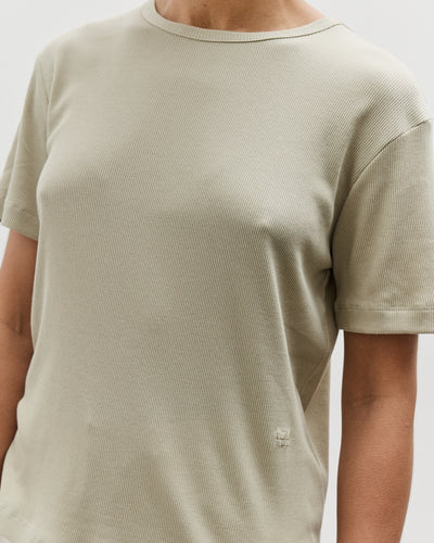 Mijeong Park Cotton Tencel Ribbed T-Shirt, Light Khaki