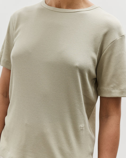 Mijeong Park Cotton Tencel Ribbed T-Shirt, Light Khaki