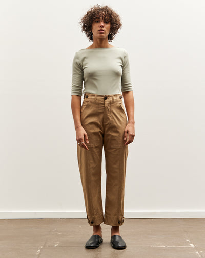 Mijeong Park Cropped Workwear Pants, Camel