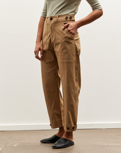 Mijeong Park Cropped Workwear Pants, Camel