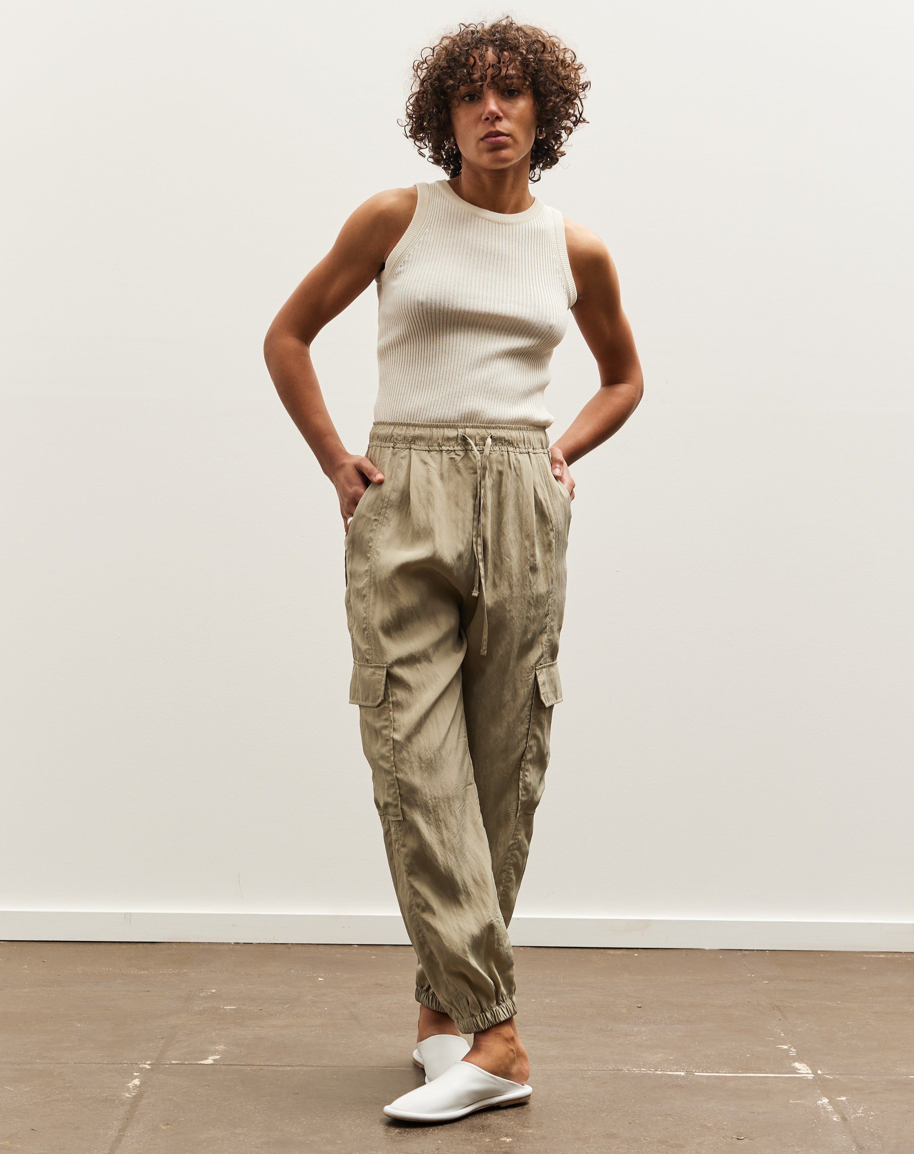 MIJEONG PARK　ELASTICATED CARGO PANTS ELASTICATED CARGO PANTS - LIGHT GREEN — MIJEONG PARK - LA