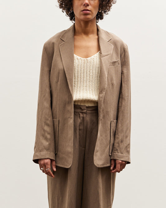 Mijeong Park Linen Blend Jacket, Dark Tan