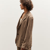 Mijeong Park Linen Blend Jacket, Dark Tan