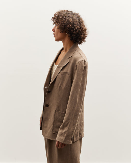 Mijeong Park Linen Blend Jacket, Dark Tan