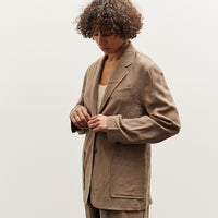 Mijeong Park Linen Blend Jacket, Dark Tan