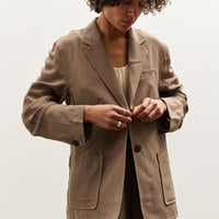 Mijeong Park Linen Blend Jacket, Dark Tan