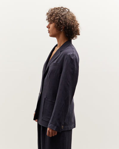 Mijeong Park Linen Blend Jacket, Navy