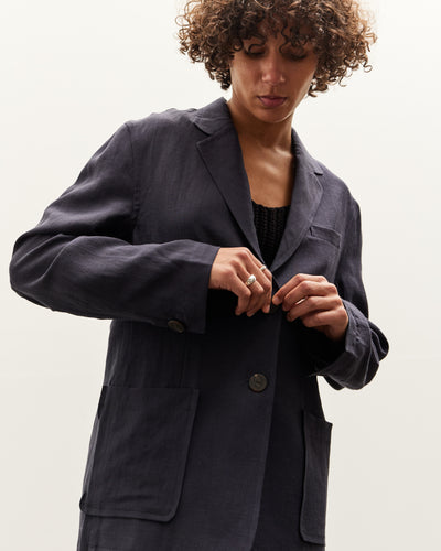 Mijeong Park Linen Blend Jacket, Navy