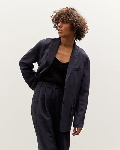 Mijeong Park Linen Blend Jacket, Navy