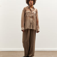 Mijeong Park Organza Sheer Blouse, Dark Beige