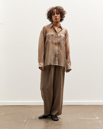 Mijeong Park Organza Sheer Blouse, Dark Beige