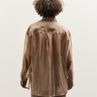 Mijeong Park Organza Sheer Blouse, Dark Beige