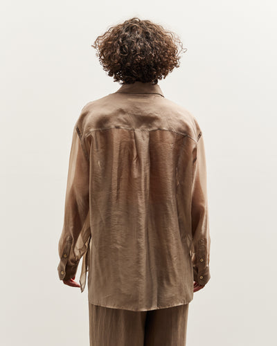 Mijeong Park Organza Sheer Blouse, Dark Beige