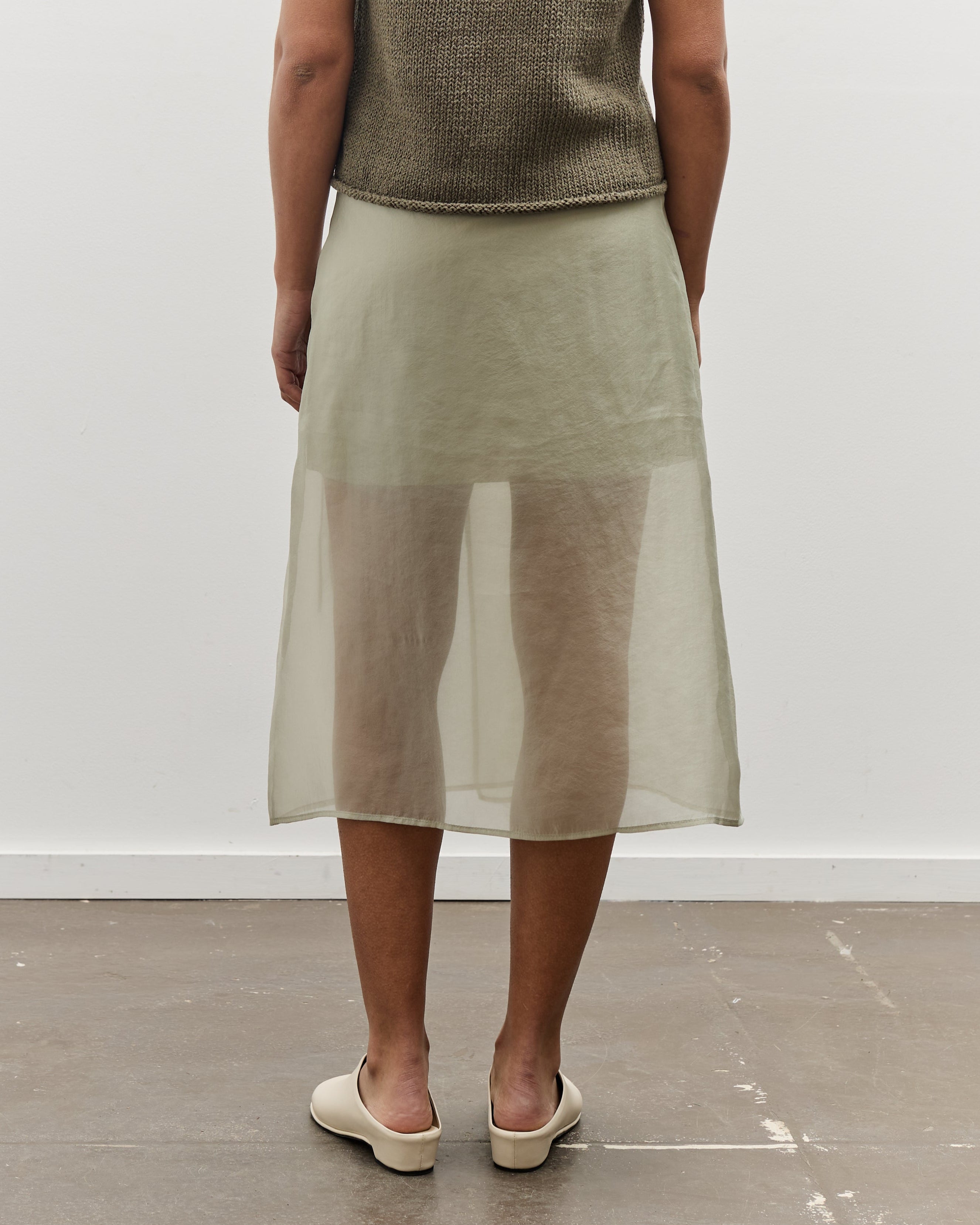 Mijeong Park Organza Wrap Skirt, Light Green – Glasswing