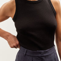 Mijeong Park Ribbed Knit Tank, Black