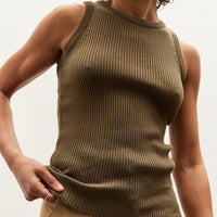 Mijeong Park Ribbed Knit Tank, Olive