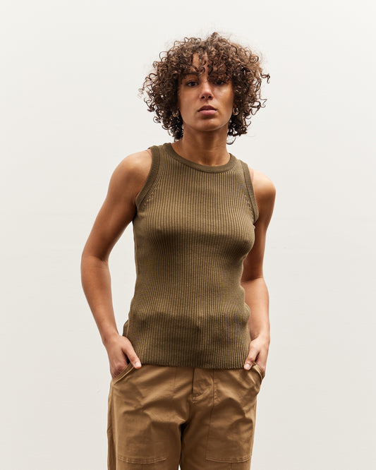 Mijeong Park Ribbed Knit Tank, Olive