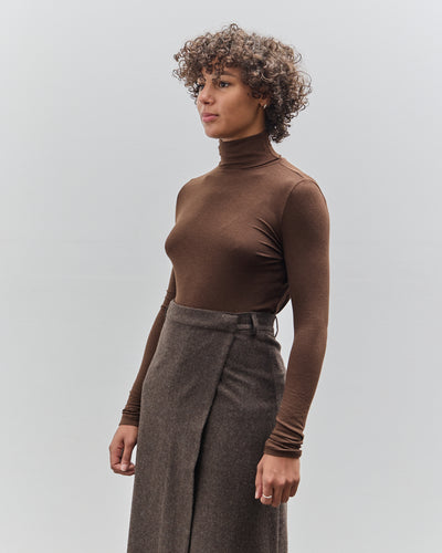 Mijeong Park Roll Neck Jersey Top, Brown