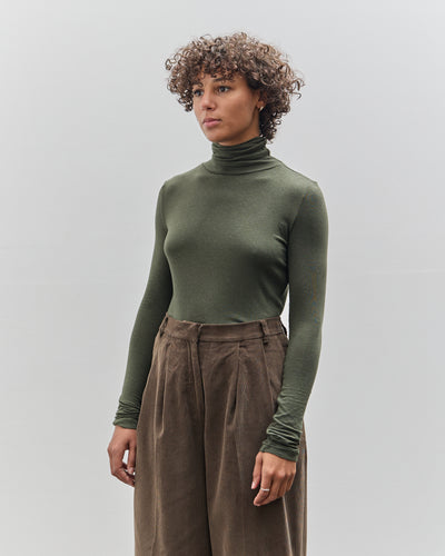 Mijeong Park Roll Neck Jersey Top, Olive