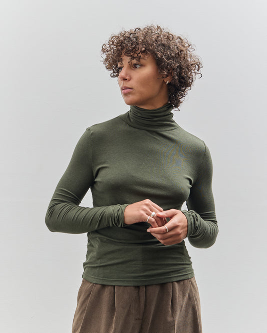 Mijeong Park Roll Neck Jersey Top, Olive