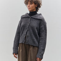 Mijeong Park Spread Collar Boucle Cardigan, Charcoal