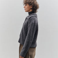 Mijeong Park Spread Collar Boucle Cardigan, Charcoal