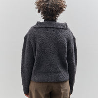 Mijeong Park Spread Collar Boucle Cardigan, Charcoal