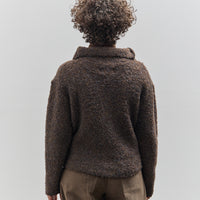 Mijeong Park Spread Collar Boucle Cardigan, Brown