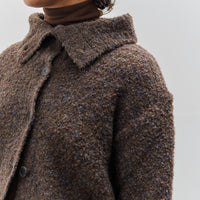 Mijeong Park Spread Collar Boucle Cardigan, Brown