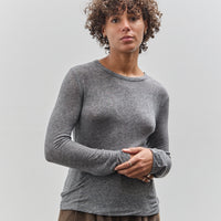 Mijeong Park Wool Tencel Crewneck Top, Heather Grey