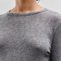 Mijeong Park Wool Tencel Crewneck Top, Heather Grey